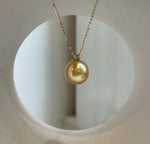 Elly’s 13.6mm Au750 18K Gold Genius South Sea Deep Golden Ocean Pearl Pendant: Extreme luster mirrored, 1.8cm high, 18K real gold pendant. high quality real gold ocean golden pearl pendant