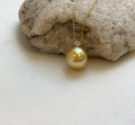 Elly’s 13.6mm Au750 18K Gold Genius South Sea Deep Golden Ocean Pearl Pendant: Extreme luster mirrored, 1.8cm high, 18K real gold pendant. high quality real gold ocean golden pearl pendant