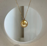 Elly’s 13.6mm Au750 18K Gold Genius South Sea Deep Golden Ocean Pearl Pendant: Extreme luster mirrored, 1.8cm high, 18K real gold pendant. high quality real gold ocean golden pearl pendant for her