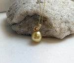Elly’s 10.8mm Genius South sea deep tea gold ocean pearl Pendant: Extreme luster, 2cm high, s925 silver 18k gold plated pendant.