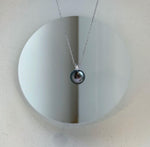 Elly’s 9.6mm Tahitian peacock green ocean pearl Minimalist pendant: Extreme luster, 1.3cm high, S925 silver pendant chain set. daily office Tahitian ocean pearl pendant for her anniversary