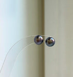 Elly’s 8.7mm Purple Plum Freshwater Pearls Earrings Studs: Extreme luster Mirrored, S925 silver minimalist earrings studs.