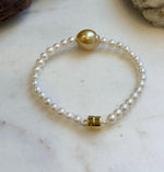Elly’s 11.7mm South sea deep golden Freshwater Pearls Bracelet: Extreme luster mirrored, S925 silver Bracelet. Different size.