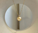 Elly’s 11.7mm Au750 18K Gold Genius South Sea ultra Golden Ocean Pearl Pendant