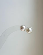 Elly’s 9.6mm Australian ocean white Pearls earrings studs: Extreme luster mirrored, s925 silver minimalist earrings.