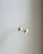 Elly’s 9.6mm Australian ocean white Pearls earrings studs: Extreme luster mirrored, s925 silver minimalist earrings.