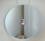 Elly’s 10.3mm Edison Rose Mauve Pearl Pendant: Extreme luster, 1.4cm high, s925 silver minimalist pendant necklace set. high quality rose pearl pendant for her