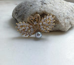 Elly’s 8.8mm Akoya ocean pearl Swan brooch pendant 2in1: Extreme luster mirrored, 5x3cm, high quality blue pearl brooch for her holiday
