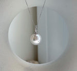 Elly’s 13.2mm Edison White Pearl Pendant: Extreme luster, 2.3cm high, s925 silver minimalist pendant necklace set.