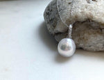 Elly’s 13.2mm Edison White Pearl Pendant: Extreme luster, 2.3cm high, s925 silver minimalist pendant necklace set.