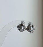 Elly’s 5.9mm Akoya ocean Natural Blue silver pearls earings: Extreme luster mirrored, s925 silver cool earrings studs.