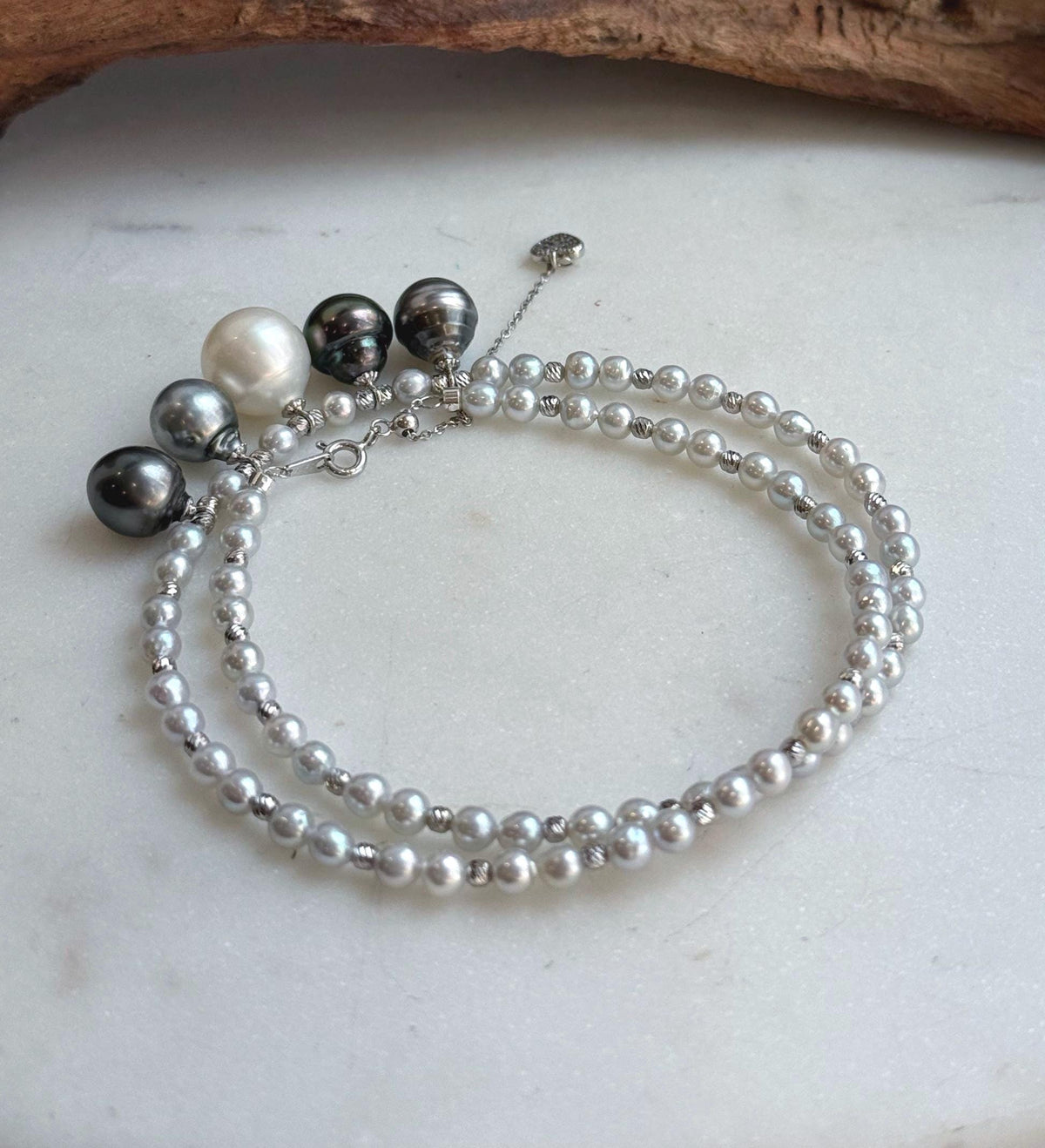 black ocean pearls necklace strand for her