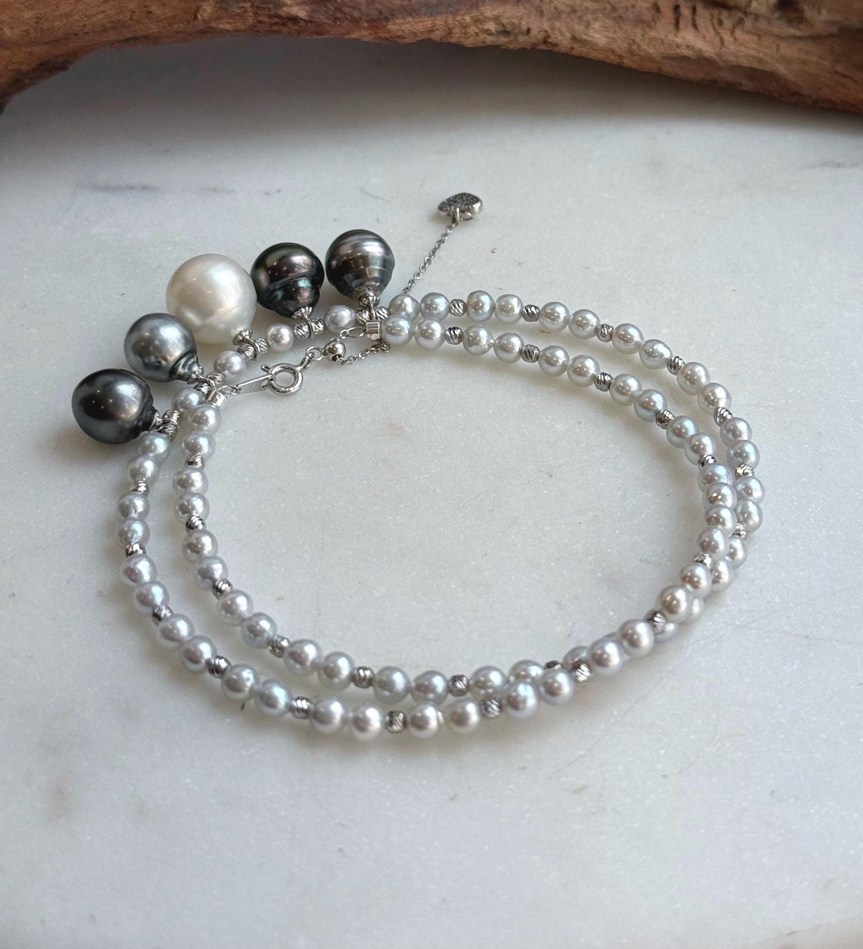 black ocean pearls necklace strand for her