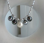 black ocean pearls necklace strand for her birthday