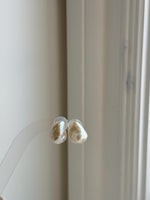 Elly’s 11.7x15.7mm Freshwater Keshi Pearls Earrings Studs: Extreme luster Mirrored, S925 silver minimalist earrings studs.