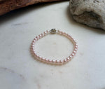 Elly’s Bracelet Pale pink Pearls: Extreme luster mirrored, 4.5-5mm, S925 silver clips Bracelet, different sizes.