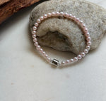 Elly’s Bracelet Pale pink Pearls: Extreme luster mirrored, 4.5-5mm, S925 silver clips Bracelet, different sizes.