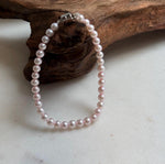 Elly’s Bracelet Pale pink Pearls: Extreme luster mirrored, 4.5-5mm, S925 silver clips Bracelet, different sizes.