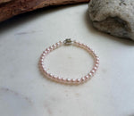 Elly’s Bracelet Pale pink Pearls: Extreme luster mirrored, 4.5-5mm, S925 silver clips Bracelet, different sizes.