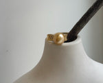 Elly’s 10.7mm South sea deep golden ocean pearl Ring: Extreme luster, S925 silver with gold plated adjustable minimalist Ring. high quality south sea golden pearl Ring for her birthday