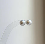 Elly’s 10.1mm White Blue Edison Pearls Earrings Studs: Extreme luster Mirrored, S925 silver minimalist earrings studs.