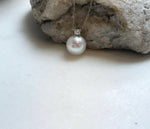 Elly’s 9.9mm Edison white Pearl Pendant: Extreme luster, 1.4cm high, s925 silver minimalist pendant necklace set.