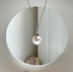 Elly’s 11.5mm Edison white Pearl Pendant: Extreme luster, 2.1cm high, s925 silver minimalist pendant necklace set.