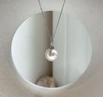 Elly’s 11.5mm Edison white Pearl Pendant: Extreme luster, 2.1cm high, s925 silver minimalist pendant necklace set.