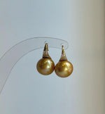 fancy Edison golden pearl earrings hooks