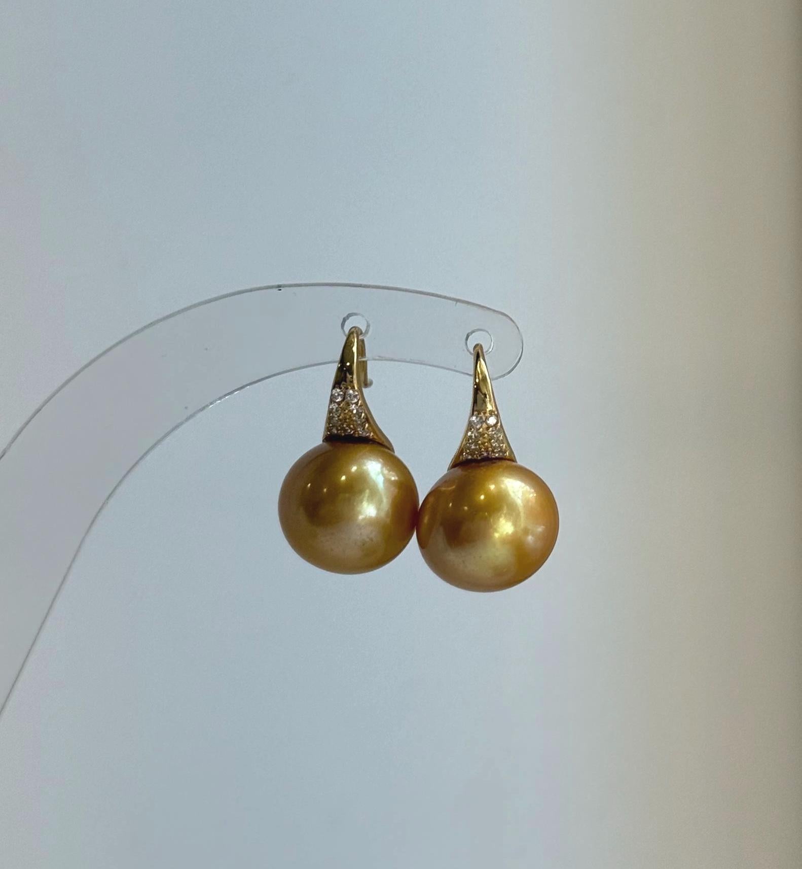fancy Edison golden pearl earrings hooks