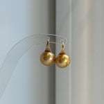 cool Edison golden pearl earrings hooks