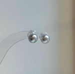 Elly’s 8.5mm Akoya blue silver ocean Pearls Earrings Studs: Extreme luster Mirrored, S925 silver minimalist earring.