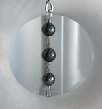 3pcs Tahitian ocean pearls sterling silver extended chain for necklace