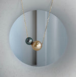 black gold south sea ocean pearls 18k gold floating pendant