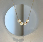 18k gold Akoya ocean pearl floating pendant