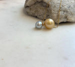 Gold silver ocean pearls 18k gold floating pendants