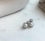 Elly’s 0.2ct Moissanite Akoya ocean pearls earrings: Extreme luster Mirrored, 7.3mm, 1x1.5cm, S925 silver cool earrings.