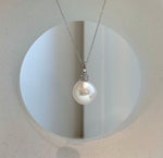 large white Edison Pearl sterling silver pendant