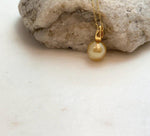 10.4mm South Sea deep Golden Pearl Pendant: extreme luster, 1.9cm high, S925 Silver 18k gold plated Minimalist pendant.