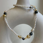Elly’s Multicolor ocean white Freshwater pearls necklace:Extreme luster mirrored, 20.5”, S925 silver necklace strand. daily office pearls necklace strand for her holiday