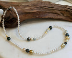 Elly’s Multicolor ocean white Freshwater pearls necklace:Extreme luster mirrored, 20.5”, S925 silver necklace strand. daily office pearls necklace strand for her
