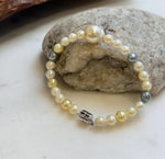 Elly’s Multicolor Ocean Pearls Bracelet: Extreme luster, South sea golden Akoya ocean Pearls, 5.6-11.1mm, S925 silver bracelet.