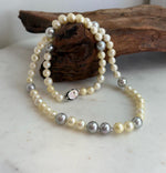 Akoya ocean golden silver pearls necklace strand