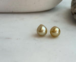 deep tea gold south sea golden ocean pearls earrings studs for her holiday