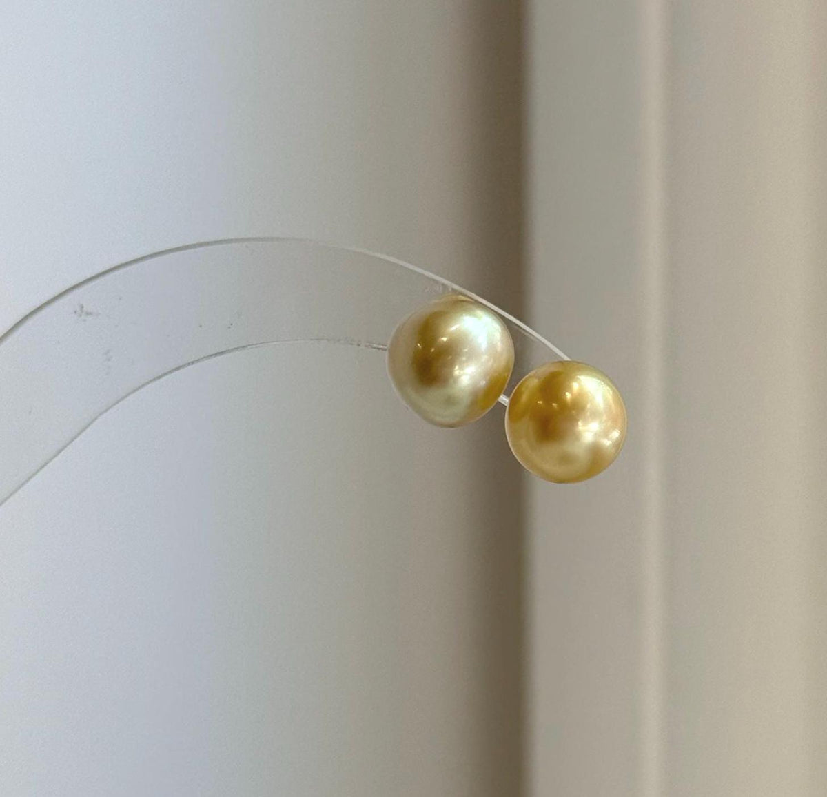 deep tea gold south sea golden ocean pearls earrings studs for her