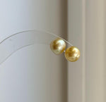 deep tea gold south sea golden ocean pearls earrings studs for her