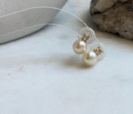 Elly’s 8mm Akoya ivory ocean Pearls Earrings Studs: Extreme luster Mirrored, S925 silver minimalist earring.