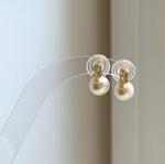 Elly’s 8mm Akoya ivory ocean Pearls Earrings Studs: Extreme luster Mirrored, S925 silver minimalist earring.