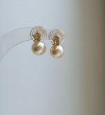 Elly’s 8mm Akoya ivory ocean Pearls Earrings Studs: Extreme luster Mirrored, S925 silver minimalist earring.