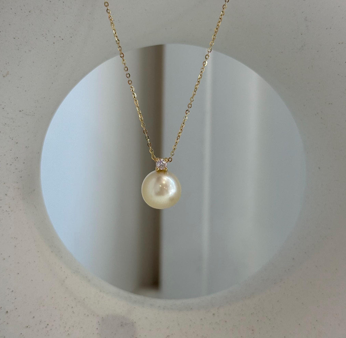 Elly’s 10.8mm South Sea Golden Ocean Pearl Pendant: Extreme luster, 1.4cm high, S925 Silver Vintage pendant.